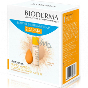 Bioderma Photoderm Nude Touch SPF 50 getönte Flüssigkeit Natürlicher Farbton 40 ml + Make-up-Schwamm Beauty Blender, Kosmetikset