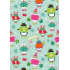 Ditipo Geschenkpapier 70 x 500 cm Hellgrüne Vögel in Pullover