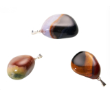 Sardonyx Troml-Anhänger Naturstein M, ca. 2,5 cm, Stein des Glücks und der Lebenskraft