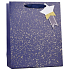 Geschenkpapiertasche 26 x 32 x 12 cm mit goldener Prägung blau