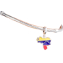 Charm Sterlingsilber 925 Venezuela Flagge - schwingende Karte, Anhänger für Armband Reisen
