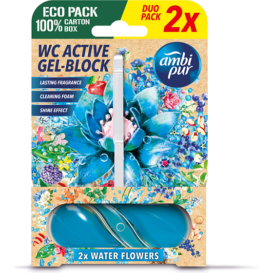 Ambipur WC Active Gel-Blok Wasserblüten 2 x 45 g