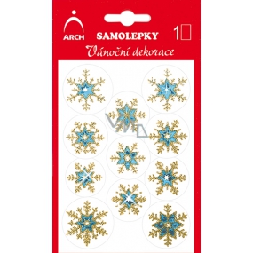 Arch Holographische dekorative Weihnachtsaufkleber mit Glitzern 704-GG Blaugold 8,5 x 12,5 cm