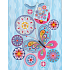 Nekupto Geschenk Papiertüte 23 x 18 x 10 cm Blau, Blumen und Schmetterling