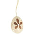 Natürliches Ei zum Aufhängen von braunem Tupfendekor und brauner Blume 6 cm