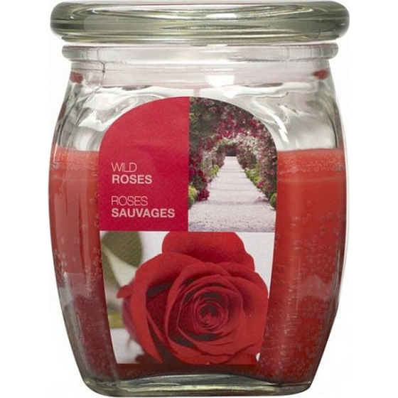 Bolsius Aromatic Wild Rose - Duftkerze in Glas 92 x 120 mm 830 g, Brenndauer 100 Stunden