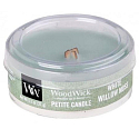 WoodWick White Willow Moss - Duftkerze mit Weiden- und Moosduft und zierlichem Holzdocht 31 g