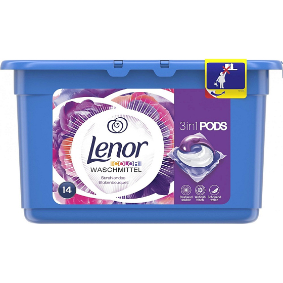 Lenor Flower Bouquet 3 in 1 Gelkapseln zum Waschen farbiger Wäsche 14 Stück 369,6 g