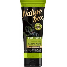 Nature Box Avocado Regenerierendes Körperpeeling für glattere Haut nach feinem Schleifen mit 100% kaltgepresstem Öl, geeignet für Veganer 200 ml