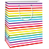 Ditipo Geschenk Papiertüte 18 x 10 x 22,7 cm weiße, farbige Streifen