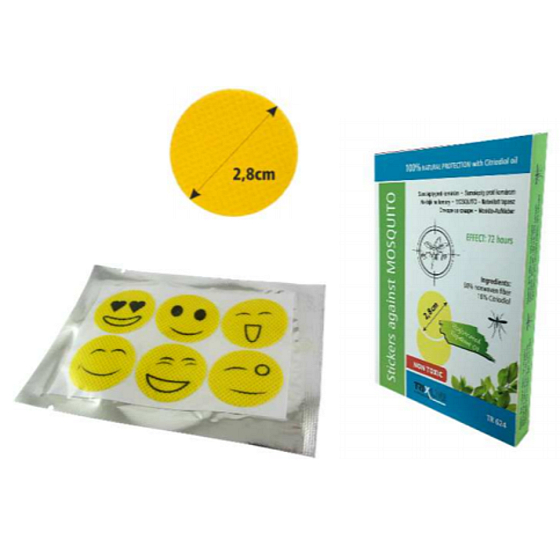 Trixline Repellent-Aufkleber gegen Mücken gelb 6 Stück TR624