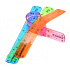 Donau Lineal flexibler Kunststoff 30 cm Farbmix
