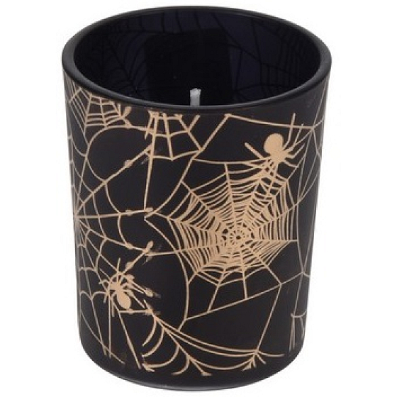 Emocio Halloween Duftkerze in Glas schwarz 70 mm