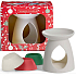Yankee Candle Duftwachs für Aromalampe 3 x 22 g + Keramik Aromalampe, Weihnachtsgeschenk-Set 2021