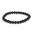 Onyx schwarzes Armband elastischer Naturstein, Kugel 6 mm / 16 - 17 cm, Lebenskraftstein