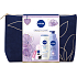 Nivea Smooth Care Smooth Sensation cremige Körperlotion 400 ml + Black & White Clear Antitranspirant 50 ml + Creme Soft cremiges Duschgel 250 ml + Labello Soft Rosé Lippenbalsam 4,8 g + Kosmetiktasche, Kosmetikset für Frauen