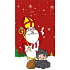 Nekupto Weihnachtssack Nikolaus und der Teufel rot 180 x 360 mm