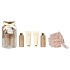 Grace Cole Vanilla Duschgel 100 ml + Badeschaum 100 ml + Handcreme 50 ml + Körpercreme 50 ml + Badeschwamm + Glasgefäß, Kosmetikset für Frauen