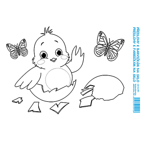 Arch Klebefolienschablone für Glasmalfarben Chicken 17 x 12 cm