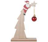 Weihnachtsmann mit Flachmann am Baum 14 x 22 cm