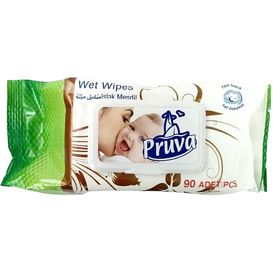 Kalyon Pruva Elegance pH ausgewogene Feuchttücher für Kinder 90 Stück