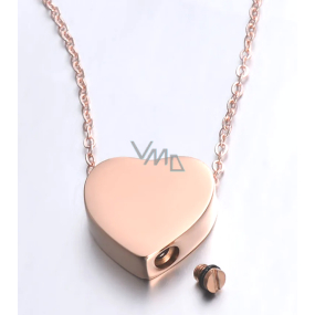 Urnen-Gedenkanhänger, Herz Roségold wasserdicht, Edelstahl