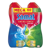 Somat Excellence Duo Geschirrspülgel für perfekte Sauberkeit und strahlenden Glanz 60 Dosen 2 x 540 ml, Duopack