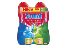 Somat Excellence Duo Geschirrspülgel für perfekte Sauberkeit und strahlenden Glanz 60 Dosen 2 x 540 ml, Duopack