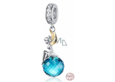 Charms Sterling Silber 925 Fee vom blauen Planeten, Feenarmband-Anhänger