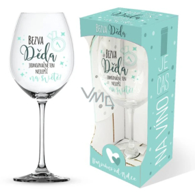 Nekupto Es ist Zeit für Wein Weinglas mit Aufdruck Super Opa... 440 ml Nekupto Es ist Zeit für Wein Weinglas mit Aufdruck Super Opa... 440 ml