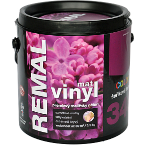 REMAL Vinyl Color mat waschbare Wandfarbe, 340 fliederlila, 3,2 kg