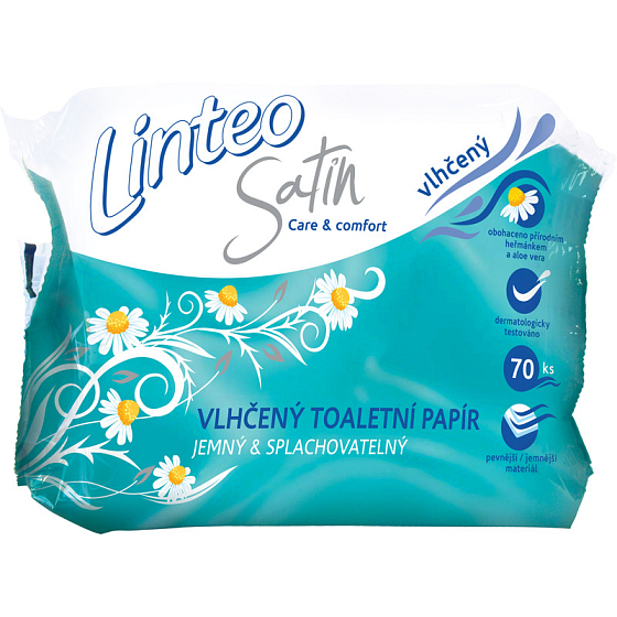 Linteo Satin Wet Toilettenpapier Kamille Nachfüllung 70 Stück