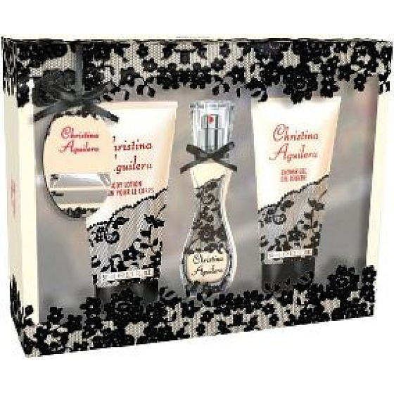 Christina Aguilera Signature parfümiertes Wasser für Frauen 15 ml + Duschgel 50 ml + Körperlotion 50 ml, Geschenkset