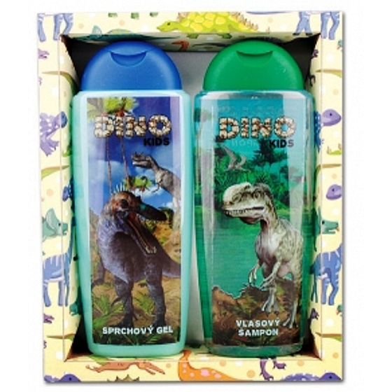 Bohemia Gifts Kids Dino Haarshampoo 300 ml + Duschgel 300 ml, Kosmetikset