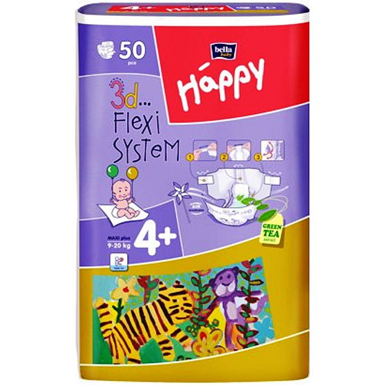 Bella Happy 4+ Maxi Plus 9-20 kg Windelhöschen 50 Stück