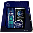 Nivea Men Universalcreme 30 ml + Active Clean Duschgel 250 ml + Fresh Ocean 48h Deodorant Spray 150 ml, Kosmetikset