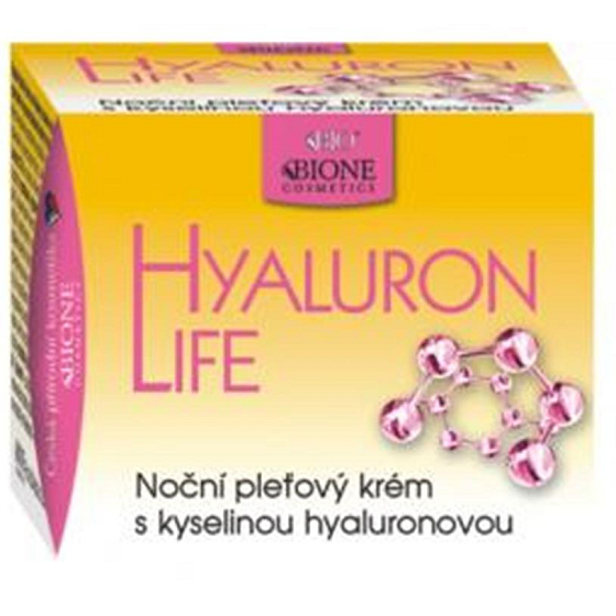 Bione Cosmetics Hyaluron Life mit Hyaluronsäure Nachtcreme für alle Hauttypen 51 ml