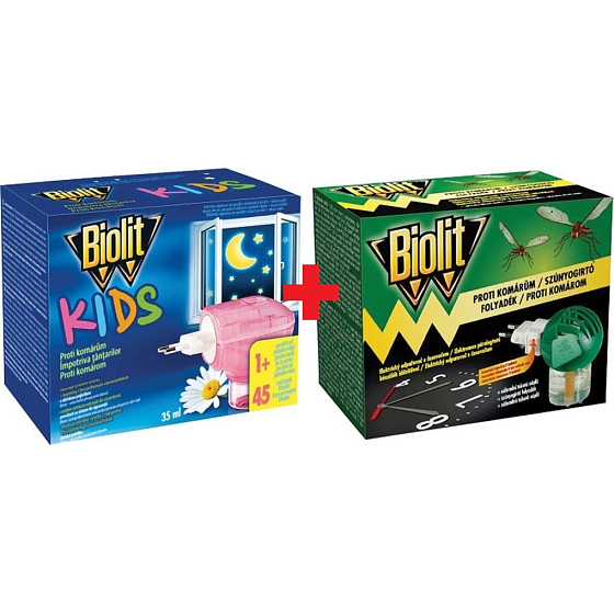 Biolit Electric Vaporizer mit Timer und 45 Nächte gegen Mücken 35 ml nachfüllen + Biolit Kids Electric Vaporizer und Flüssigkeitsnachfüllung 45 Nächte gegen Mücken 35 ml