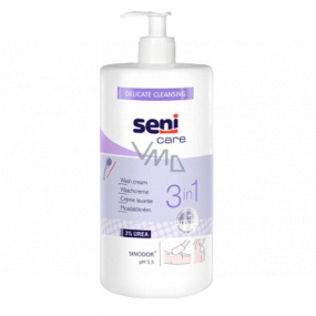 Seni Care 3in1 Reinigungsspülungscreme ohne Spülung Ph 5,5, 3% Harnstoff 1000 ml Spender