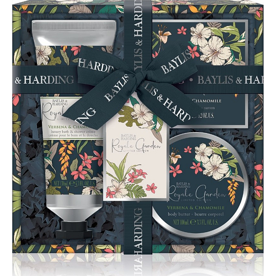 Baylis & Harding Royal Garden Bade- und Duschcreme 130 ml + Seife 150 g + Körperbutter 100 ml, Kosmetikset