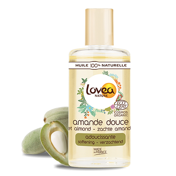 Lovea Bio Mandelöl und Vitamin A und E, weichmachende Haut, Körperhaaröl 50 ml