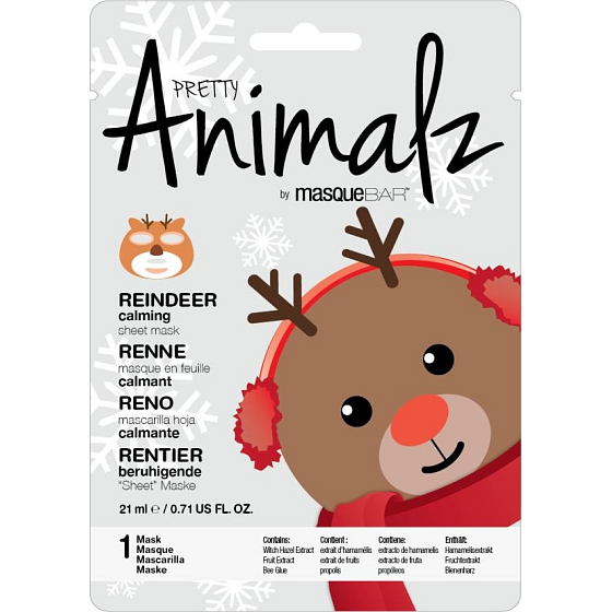 MasqueBar Pretty Animalz Sob Textile feuchtigkeitsspendende und beruhigende Gesichtsmaske 21 ml