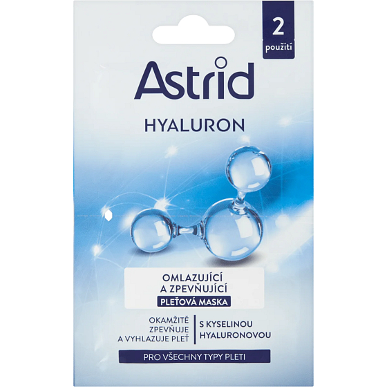 Astrid Hyaluron verjüngende und straffende Gesichtsmaske mit Hyaluronsäure für alle Hauttypen 2 x 8 ml