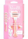 Gillette Venus Venus ComfortGlide Spa Breeze 3-Klingen-Rasierer + 4 Ersatzköpfe für Frauen