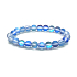 Opalit blau matt Armband elastisch, Kunststeinkugel 8 mm / 16-17 cm, Wunsch- und Hoffnungsstein