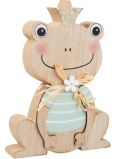 Holzfrosch mit Krone 10 x 14 cm