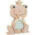 Holzfrosch mit Krone 10 x 14 cm