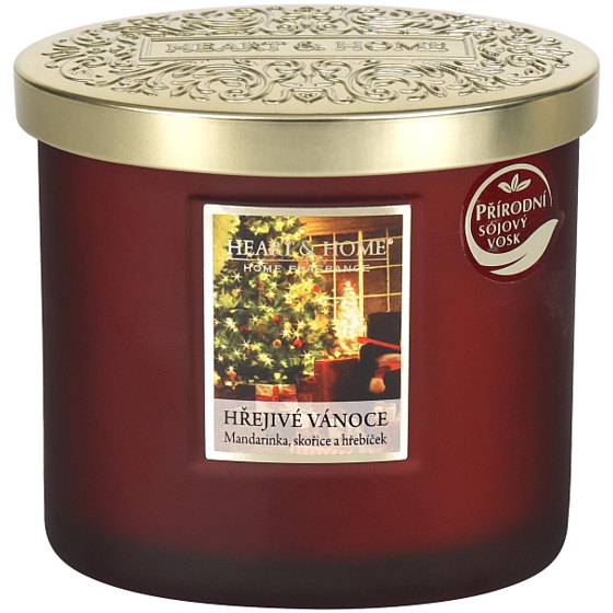 Heart & Home Warm Christmas Soja-Duftkerze Ellipse brennt bis zu 40 Stunden 220 g
