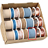Ditipo Weihnachts-Stoffband Jute blau 2 m x 40 mm