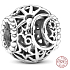 Charme Sterling Silber 925 Sonne, Mond und Sterne, Perle auf Armband Universum